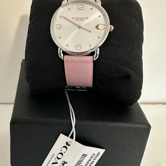 Coach Pink Leather Strap Watch - Picture 3 of 10